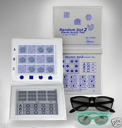 Random Dot 2 Stereo Acuity Test with Adult &amp; Pediatric Goggles, HLS EH LABGO 117