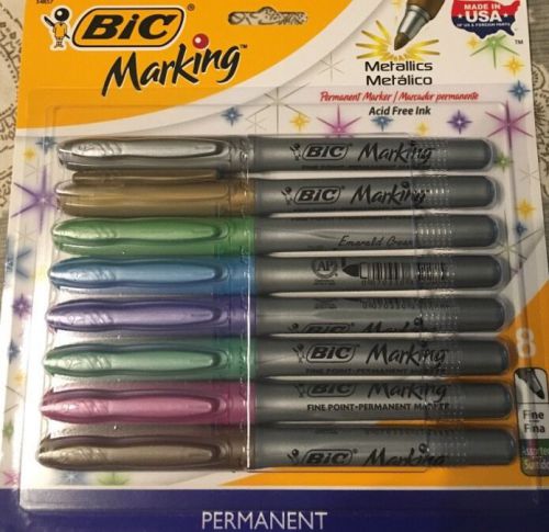 Bic GMPMP81 Metallic Permanent Marker Fine Tip Assorted Color