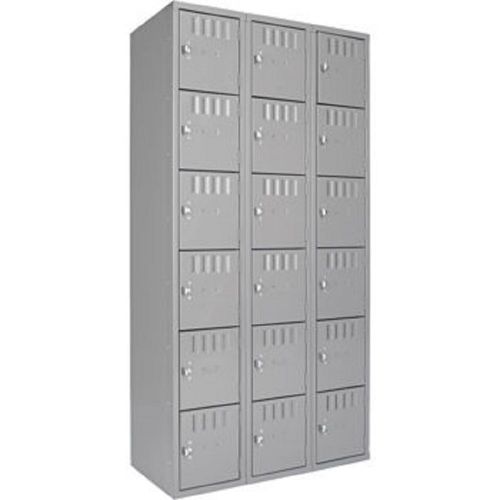 18 lockers 36&#034;w x 18&#034;d gray storage work warehouse school restaurant c633288 for sale