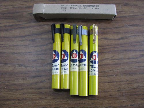 5 Radiological Dosimeter Pens with Dosimeter Manual