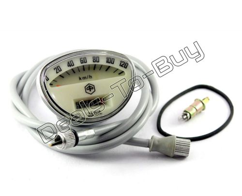 VESPA NEW LOGO SPEEDOMETER CABLE BULB TACHOMETER SS SUPER SPRINT RALLY 120KPH