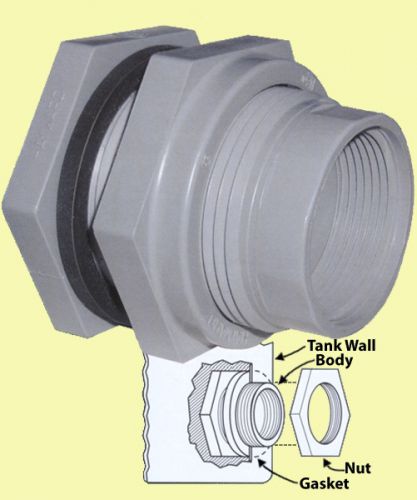 Hayward 1/2&#034; Natural PPL Bulkhead Fitting THDxTHD