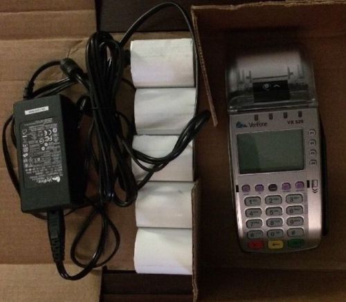 VERIFONE VX 520 Credit Card Terminal, Chip Reader and Power Supply, Paper (USED)