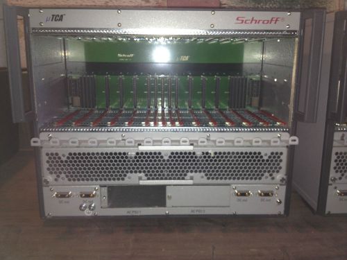 SCHROFF ADVANCED TCA / MTCA SHELF / CHASSIS  W/POWER ONE PSU AND SPLIT BAY