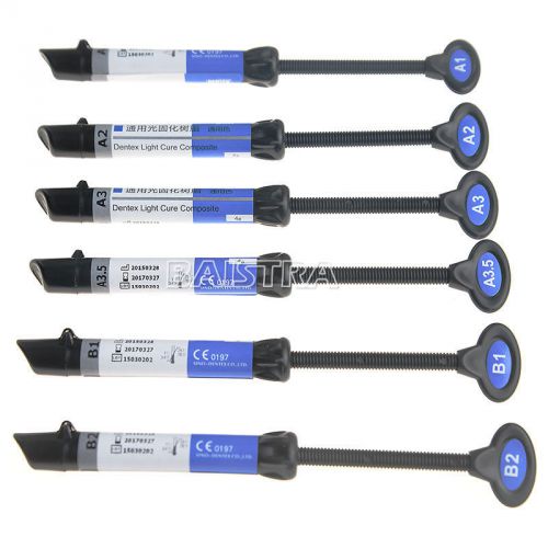 6X Dentex Syringe Universal Composite Dental Light Curing Resin Refill B2 Shade