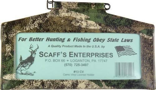 Scaff&#039;s #13CV Camouflage Vinyl License Holder Rustproof 9.75&#034; x 5.25&#034;