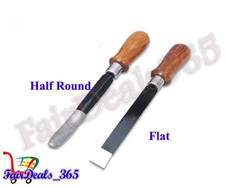 Engineers hand scraper 2 pcs set 200mm (8in) flat &amp; half round heavy duty for sale