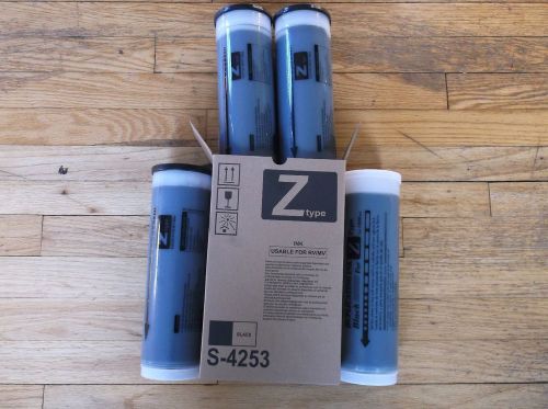 4 Riso S4253 BLACK Duplicator Ink EZ220 EZ390 EZ590 MZ790 RZ390