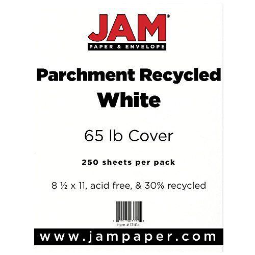 Jam paper? 8 1/2 x 11 cardstock - 65 lb white parchment cover paper - recycled - for sale