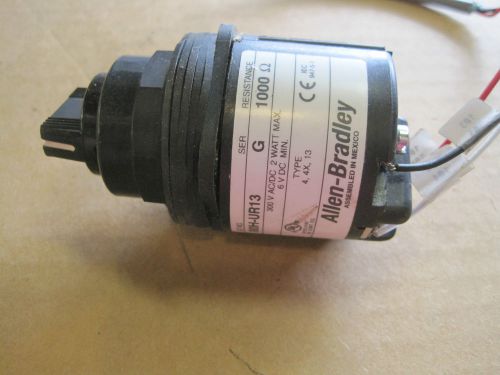 Allen Bradley 800H-UR13 Ser.G Potentiometer 1000 Ohm 300V AC/DC 2W Max 6V DC Min