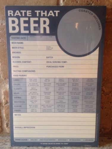 Knock Knock Rate That BEER 60 Sheet 6&#034; X 9&#034; Notepad - NEW/SEALED
