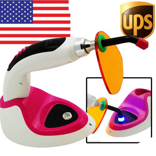 5W Wireless 1400MW LED Dental Curing Light Lamp+Teeth Whitening+Light Meter-Rose