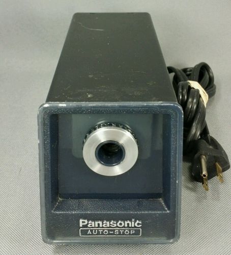 Vintage Black Panasonic Electric Pencil Sharpener Model KP-77A Auto Stop - Nice!