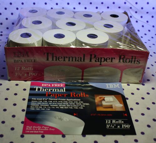 IBM 10 Thermal Paper Rolls 3 1/8&#034; X 190&#039; BPA Free POS Cash Register Credit Card