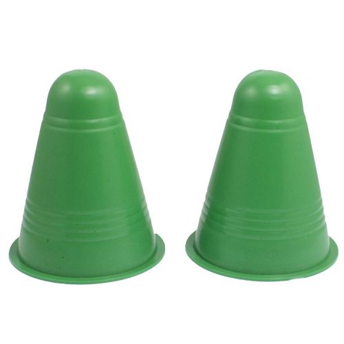 Green Plastic Roller Skating Road Cone Sign Roadblock 2 Pcs