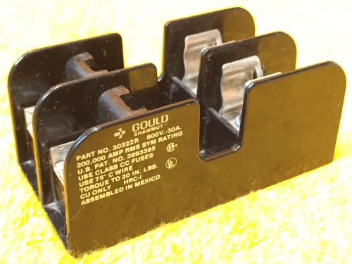 ***new*** gould shawmut 30322r 30 amp 600 volt 2-pole fuse holder block class cc for sale