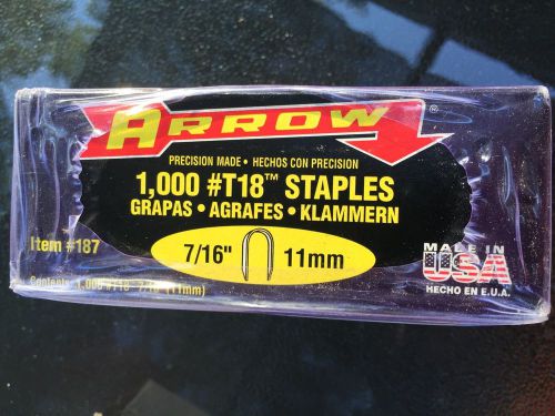 Arrow Staples   No. T-18   3/8&#034;     5000 Count  BOX   LOW LOW PRICE !    NIB