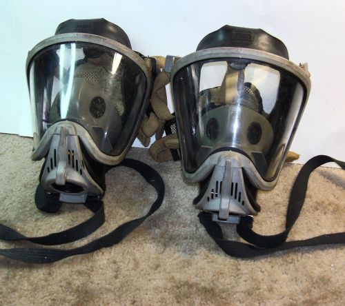 MSA FIRE DEPT FIREMAN FIREFIGHTER SCBA AIR PACK AIR MASKS (1) LARGE &amp; (1) MEDIUM