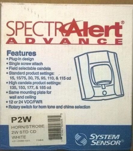 System Sensor P2W Horn Strobe, Two-Wire, White