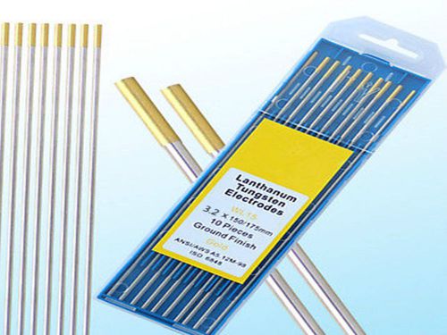 10PK 1/8&#034;*7&#034;(3.2*175mm) WL15 Gold1.5% Lanthanated Tungsten Welding TIG Electrode