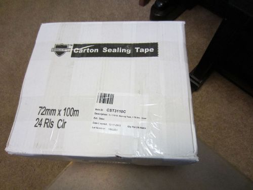 24 Rolls 3&#034; x 110yd Clear Packing Tape 1.8 Mil + Free 3 Inch Tape Gun Dispenser