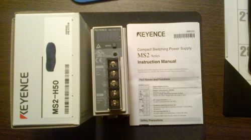 Keyence MS2-H50 Power Supply 50W 100-240VAC - 24VDC 2.1A DIN Rail volt/amp meter