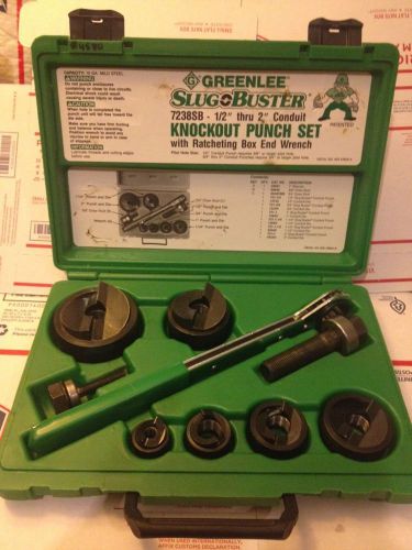 NOS Greenlee Slugbuster 7238SB 1/2&#034;-2&#034; Wratcheting Knockout Punch Set #4580