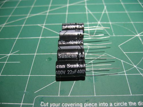 22uF 400V Radial Capacitors - lot of 5