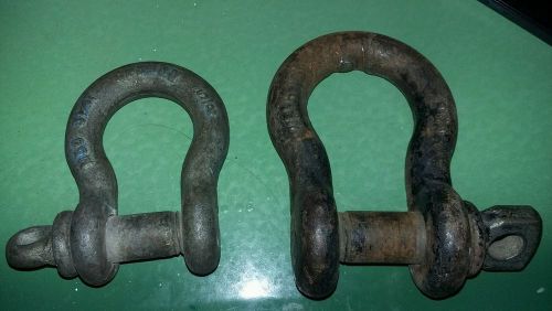 Lot x2 Crosby Rigging Hoist Shackles Screw Pin 3 1/4 T M5G &amp; 6 1/2T WLL