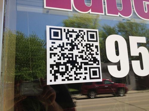 2 6X6 IN. VINYL CUSTOM QR CODE DECALS-WATERPROOF-CAR-OFFICE-BUSINESS-REAL ESTATE