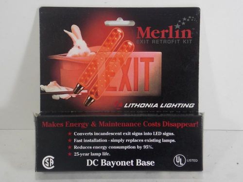 NEW MERLIN EXIT LIGHT LED RETROFIT KIT 2 LED BULBS BAYONET BASE MODEL LRKDB