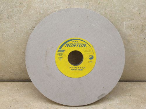 NORTON,  SURFACE GRINDING WHEEL, 32A120-K8VBE, 8&#034; X 1/2&#034; X 1 1/4&#034;,  120 GRIT