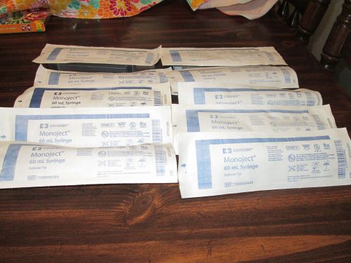 Lot of 10 - Covidien Monoject 60 mL Disposable Syringes Catheter Tip 1186000444