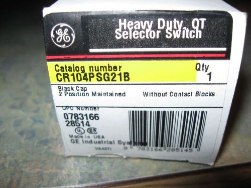 Ge general electric 2-position selector switch black cr104psg21b new for sale