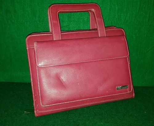 Franklin Covey Day One (1) Red Briefcase Planner / Binder / Organizer