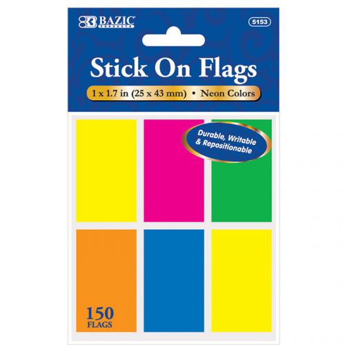 BAZIC 25 Ct. 1&#034; X 1.7&#034; Neon Color Standard Flags (6/Pack)  of-24