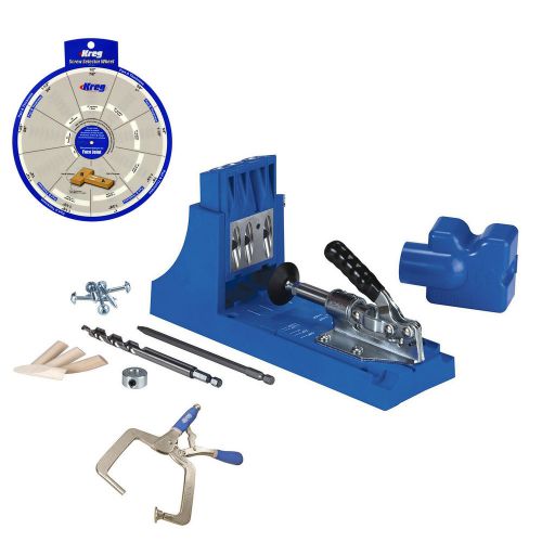 Kreg Jig K4 Pocket Hole System, KHC-RAC Pin Right Angle Clamp, Screw Selector