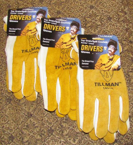 3 pair TILLMAN 1454S KEVLAR (Cut Resistant) LINED DRIVERS GLOVES - 3 PAIR NEW