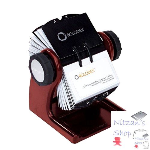 Rolodex Wood Tones Collection Open Rotary Business Card File, 400-Card, Mahogany