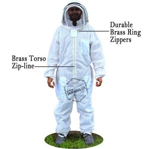 4XL Jawadis Off-White Ventilated Bee Suit Beekeeper Beekeeping Vented Fence Veil