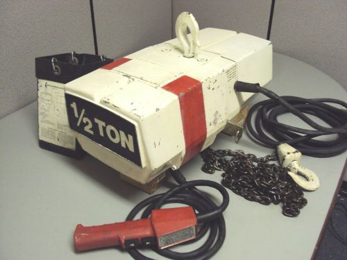 Coffing duff-norton 1/2 ton 1000 lb hoist 115 / 230 vac 11 ft chain for sale