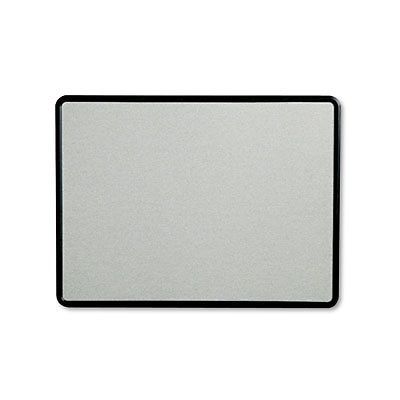 Contour Fabric Bulletin Board, 48 x 36, Gray Surface, Black Plastic Frame