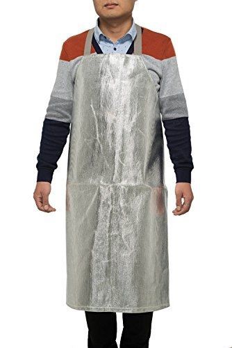 Safe66 Bib Style 38&#034; X 30&#034; Welding Apron Aluminized Heat Resistant Apron Flame