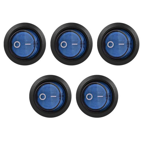 5pcs car boat spst 6 pin on/off blue button rocker switch 6a/250v 10a/125v te452 for sale