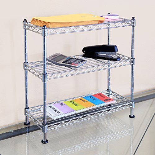 Seville classics 3 shelf cabinet organizer, 17.5 by 7.5 by 18.5-inch, ultra zinc for sale