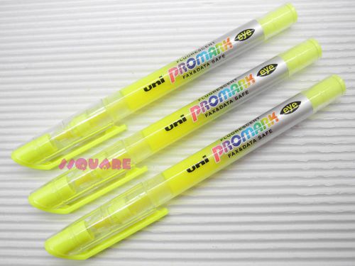 6 x uni-ball promark eye usp-105 water-proof fluorescent highlighters, yellow for sale