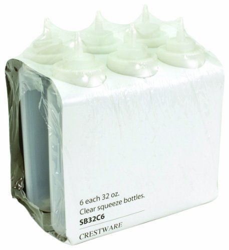 Crestware 12-Ounce Squeeze Bottles, 6-Pack