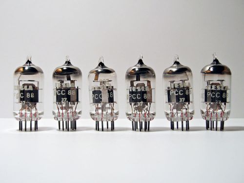 6 x tesla nos pcc88 - 7dj8 vacuum audio double triode tubes valves, white labels for sale