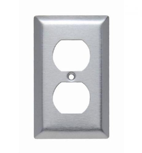 One NEW Stainless Steel Duplex Outlet / Receptacle Cover Plate P&amp;S SS8 NIP