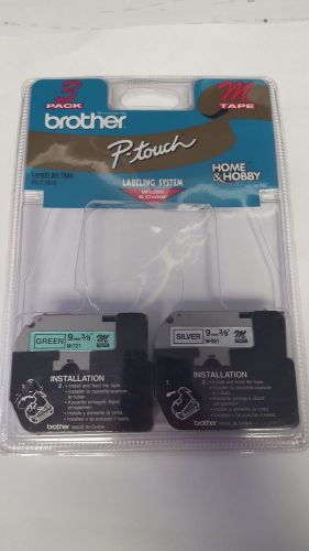 Brother P-touch tape green silver me793